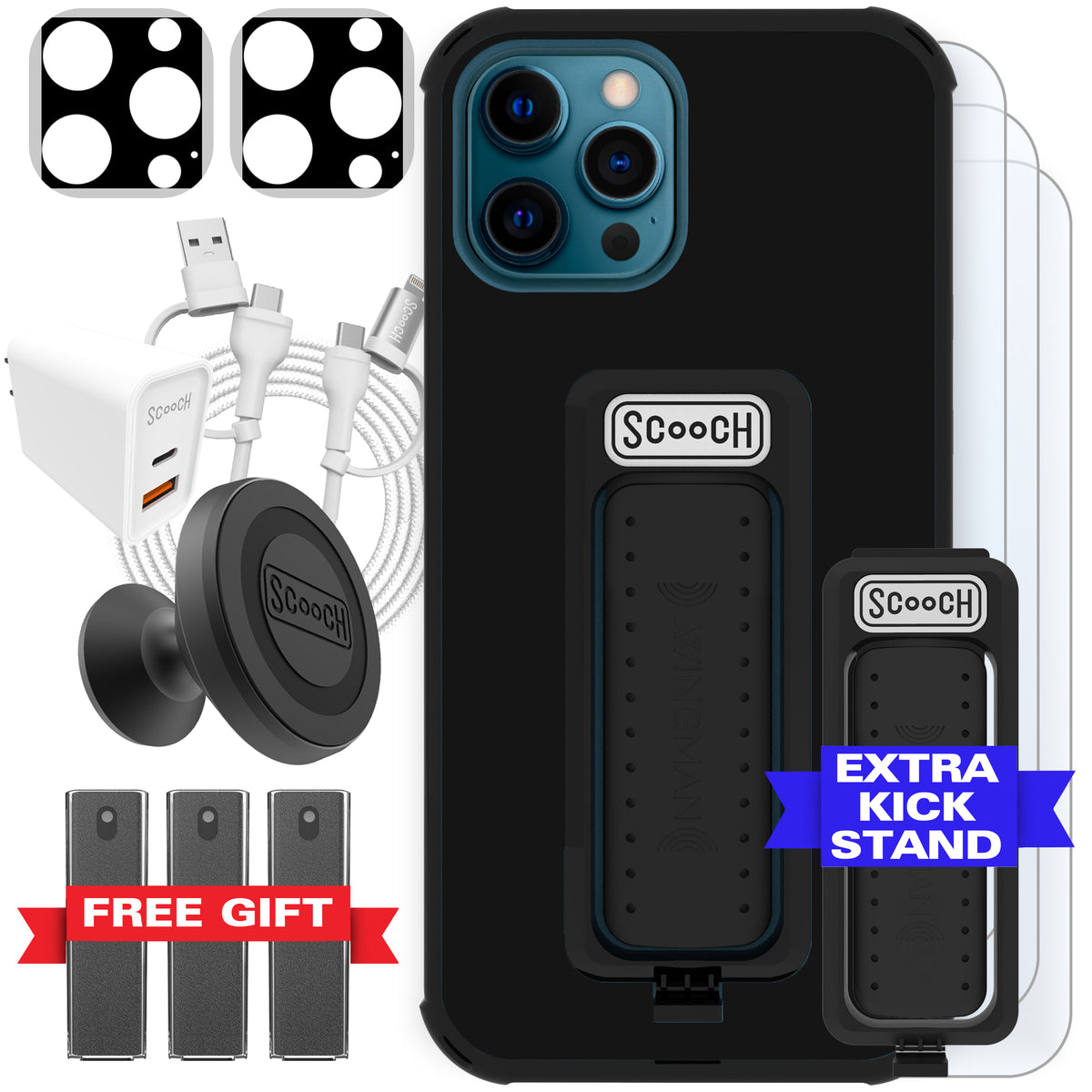 Scooch Wingman Ultimate Bundle for iPhone 12 Pro Max in Black