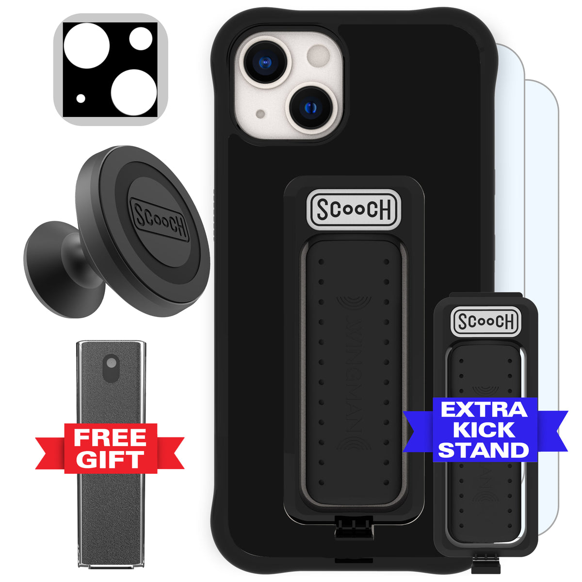 Scooch Wingman Defender Bundle for iPhone 13 in Black
