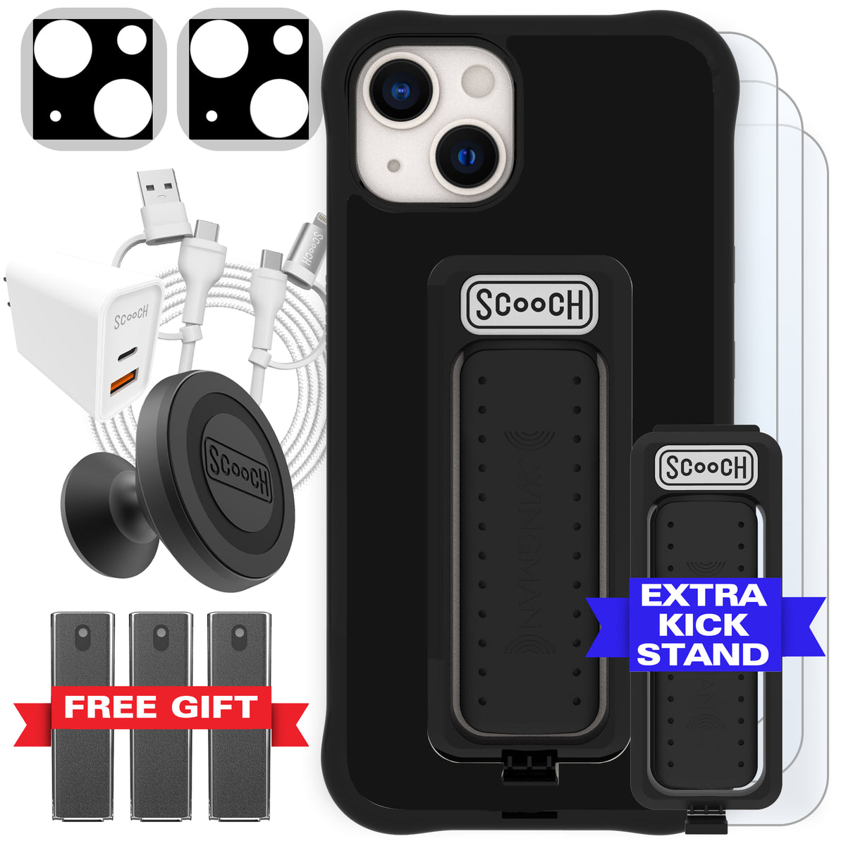 Scooch Wingman Ultimate Bundle for iPhone 13 in Black