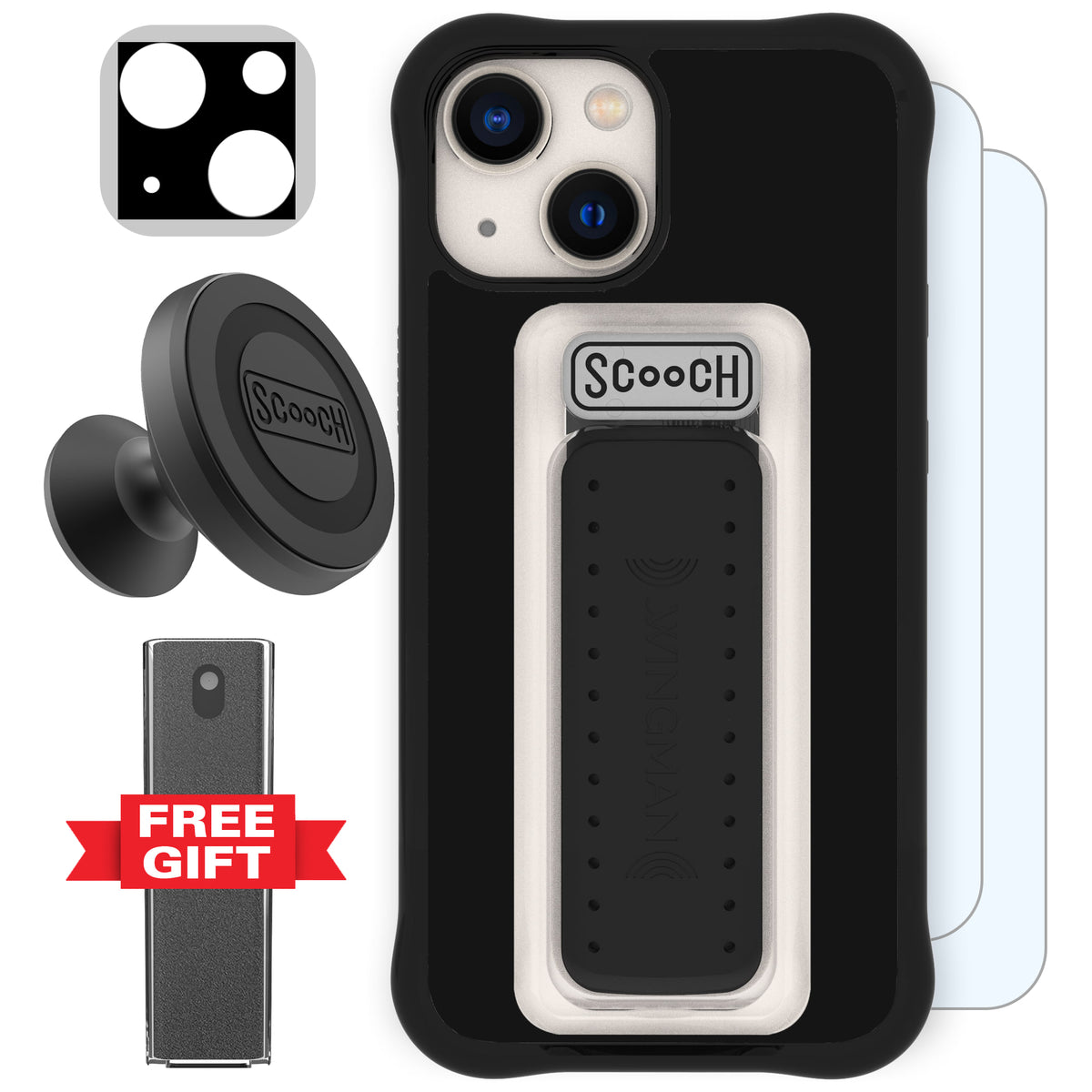Scooch Wingman Defender Bundle for iPhone 13 mini in Black