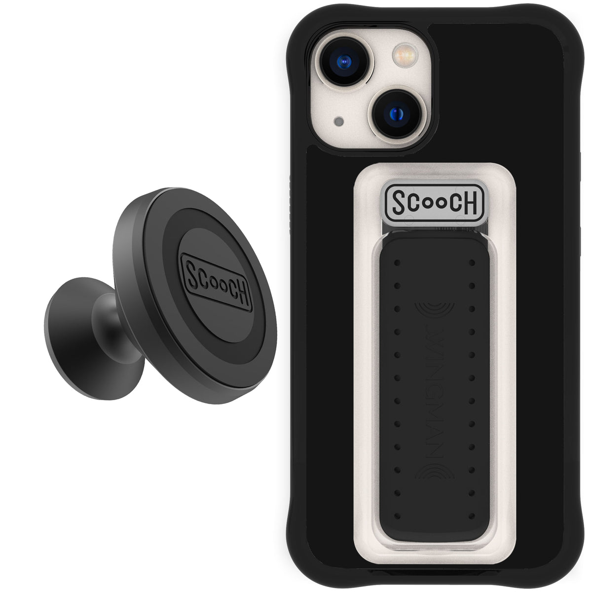 Scooch Wingman Starter Bundle for iPhone 13 mini in Black