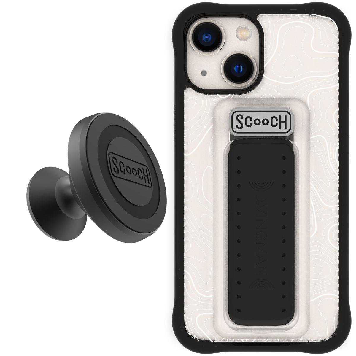 Scooch Wingman Starter Bundle for iPhone 13 mini in Topography