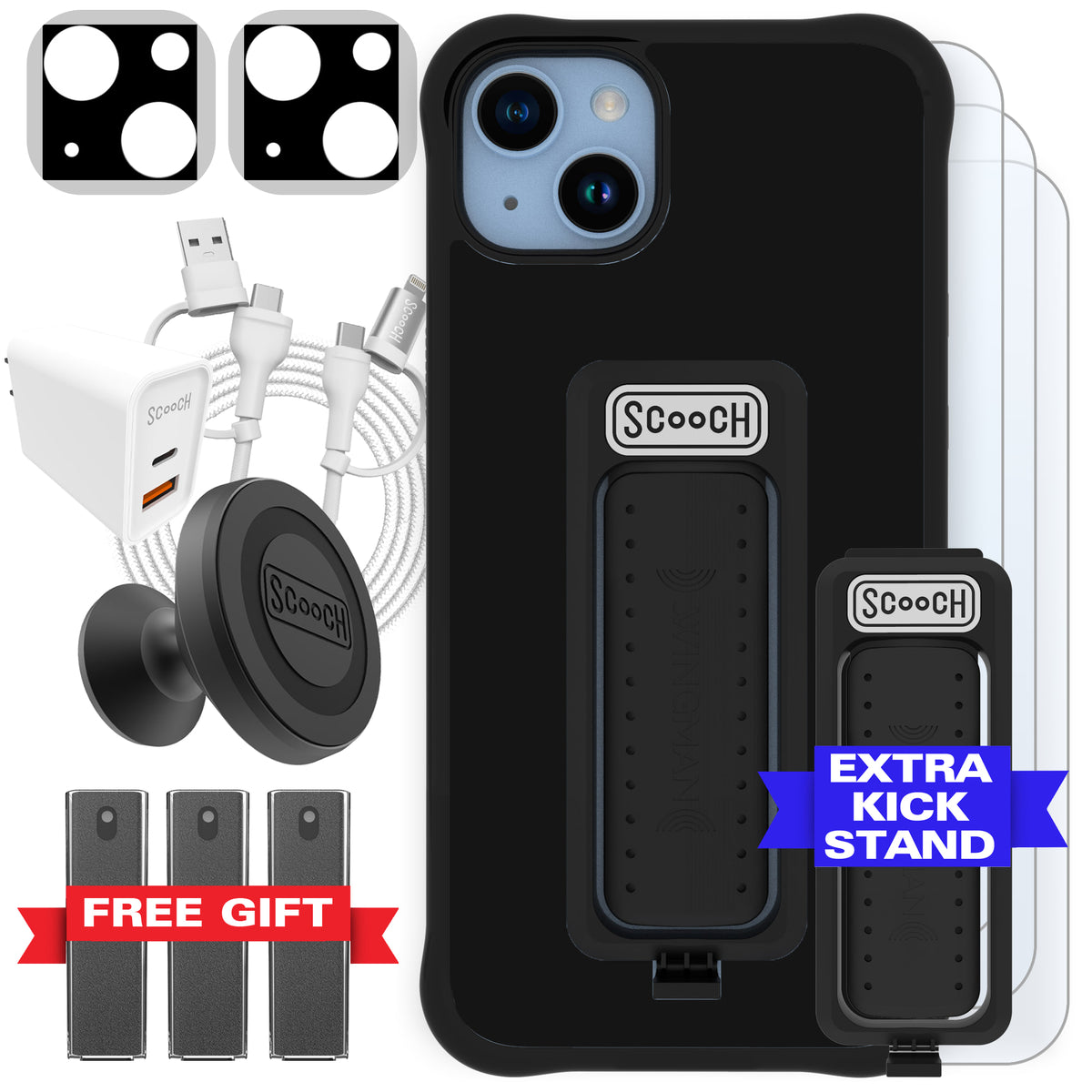 Scooch Wingman Ultimate Bundle for iPhone 14 Plus in Black