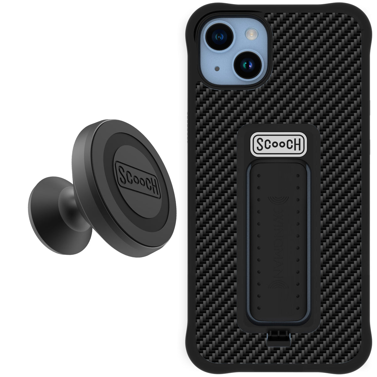 Scooch Wingman Starter Bundle for iPhone 14 Plus in Carbon Fiber