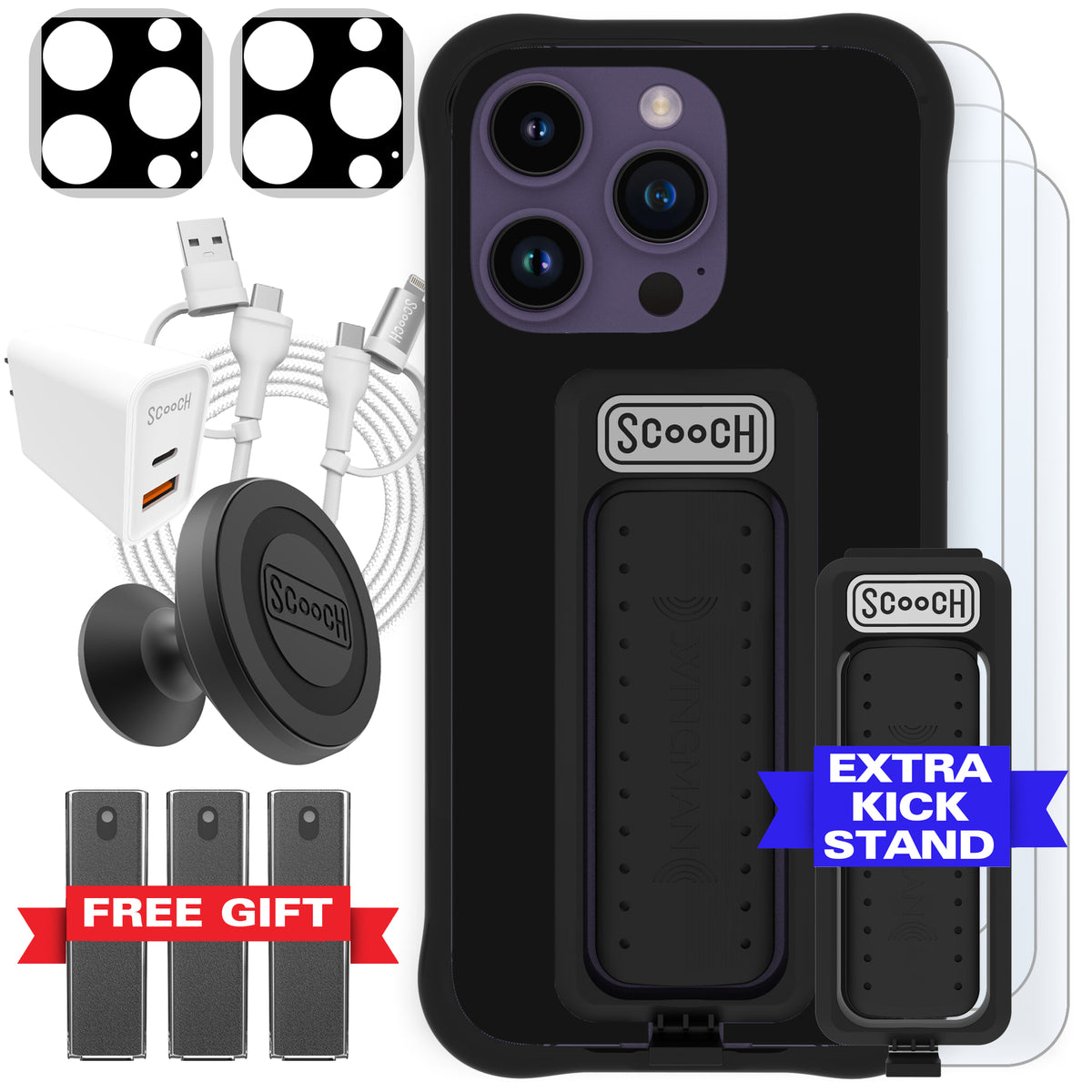 Scooch Wingman Ultimate Bundle for iPhone 14 Pro in Black