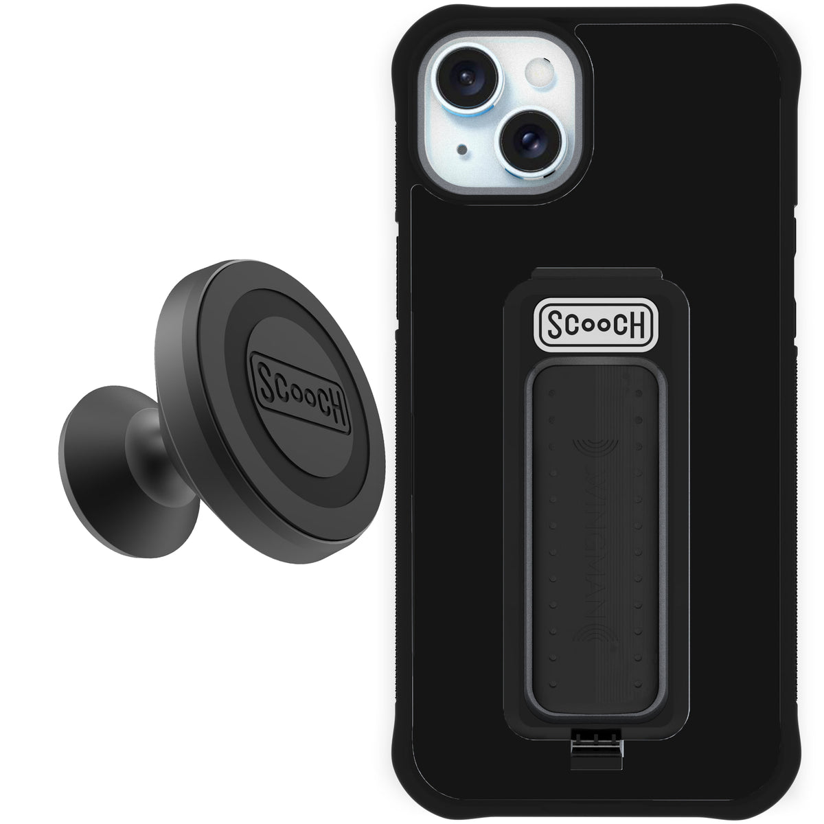 Scooch Wingman Starter Bundle for iPhone 15 Plus in Black