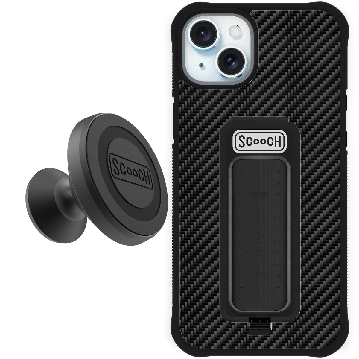 Scooch Wingman Starter Bundle for iPhone 15 Plus in Carbon Fiber