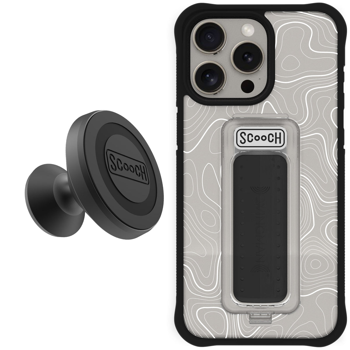Scooch Wingman Starter Bundle for iPhone 15 Pro Max in Topography