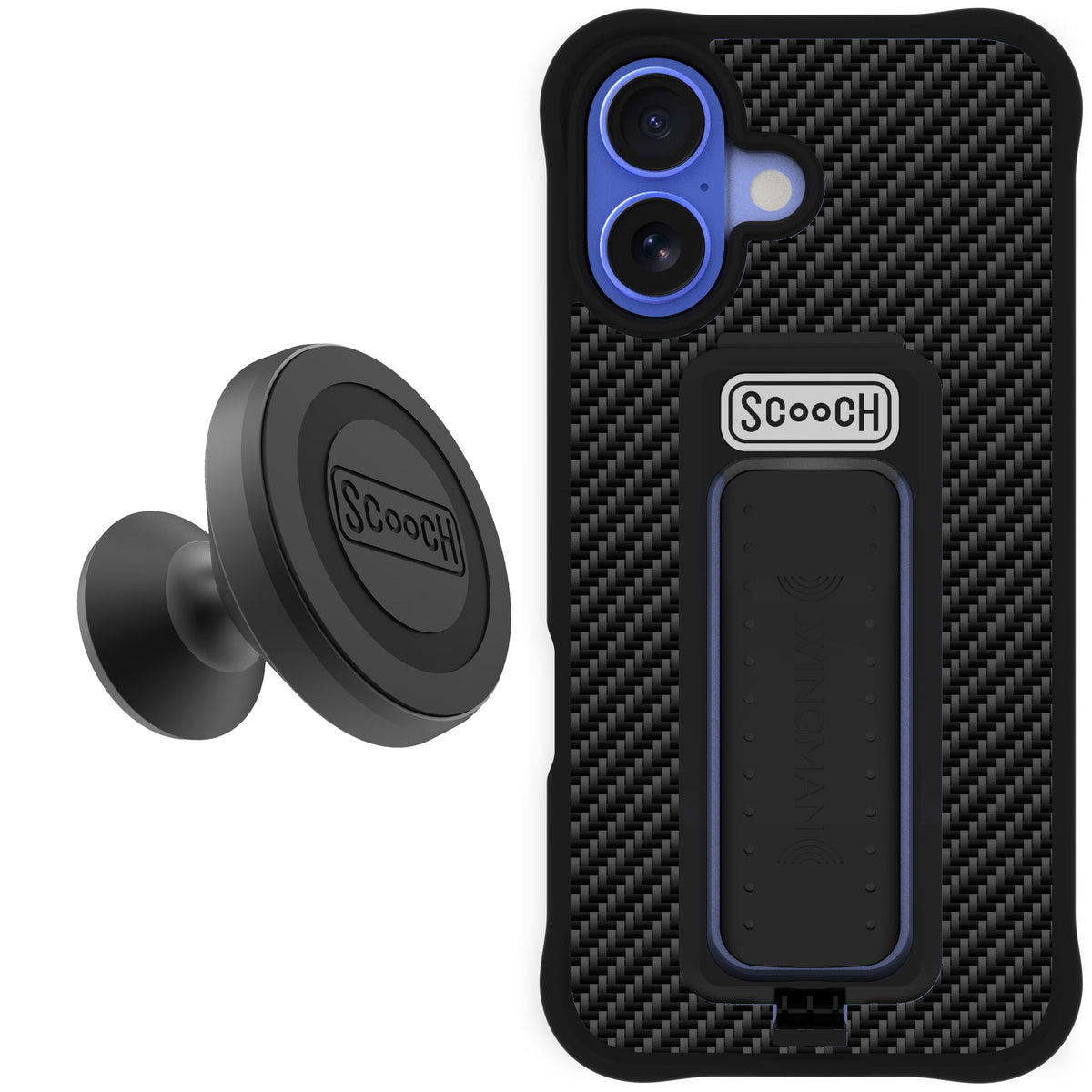 Scooch Wingman Starter Bundle for iPhone 16 in Carbon Fiber