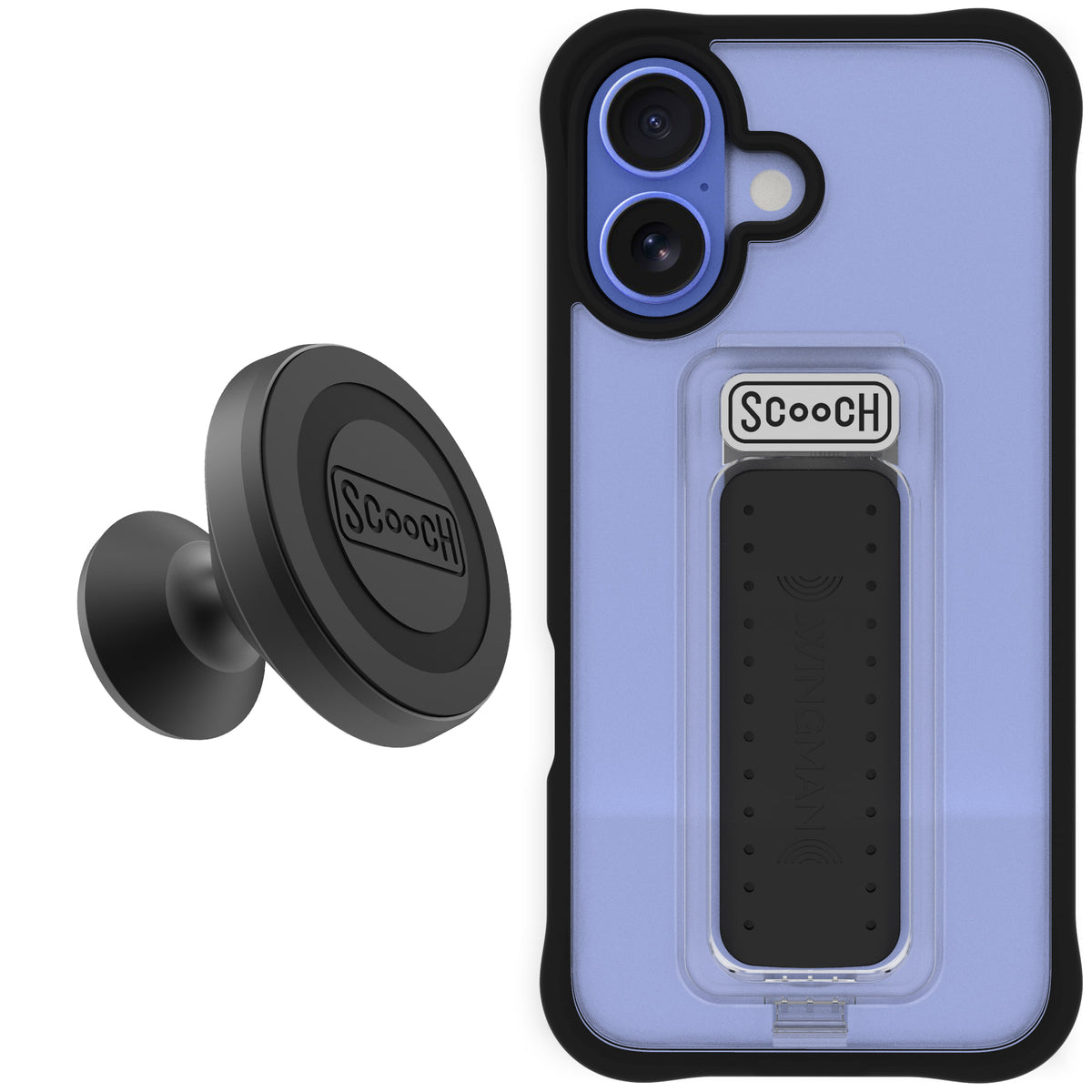 Scooch Wingman Starter Bundle for iPhone 16 in Tuxedo Clear