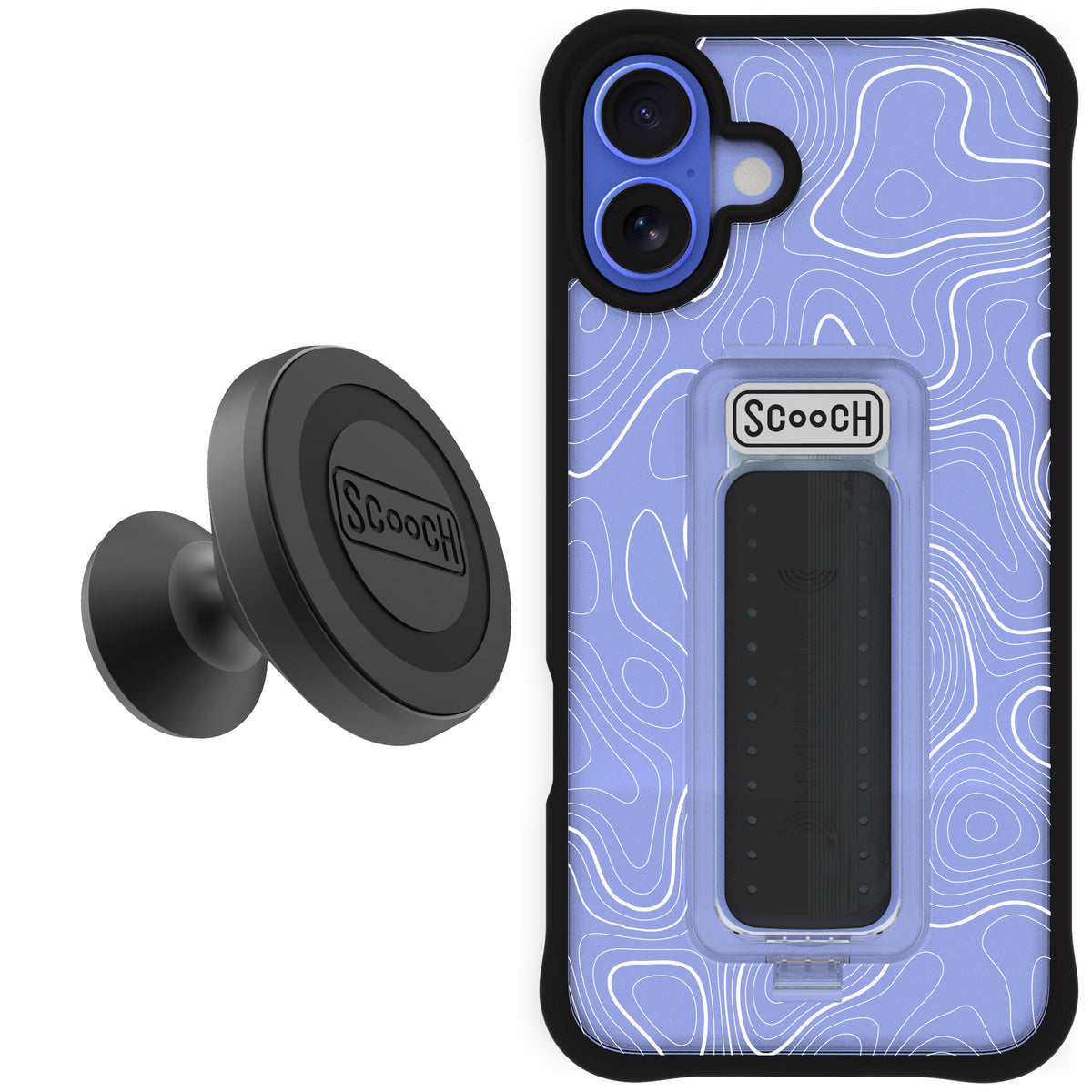 Scooch Wingman Starter Bundle for iPhone 16 Plus in Topography