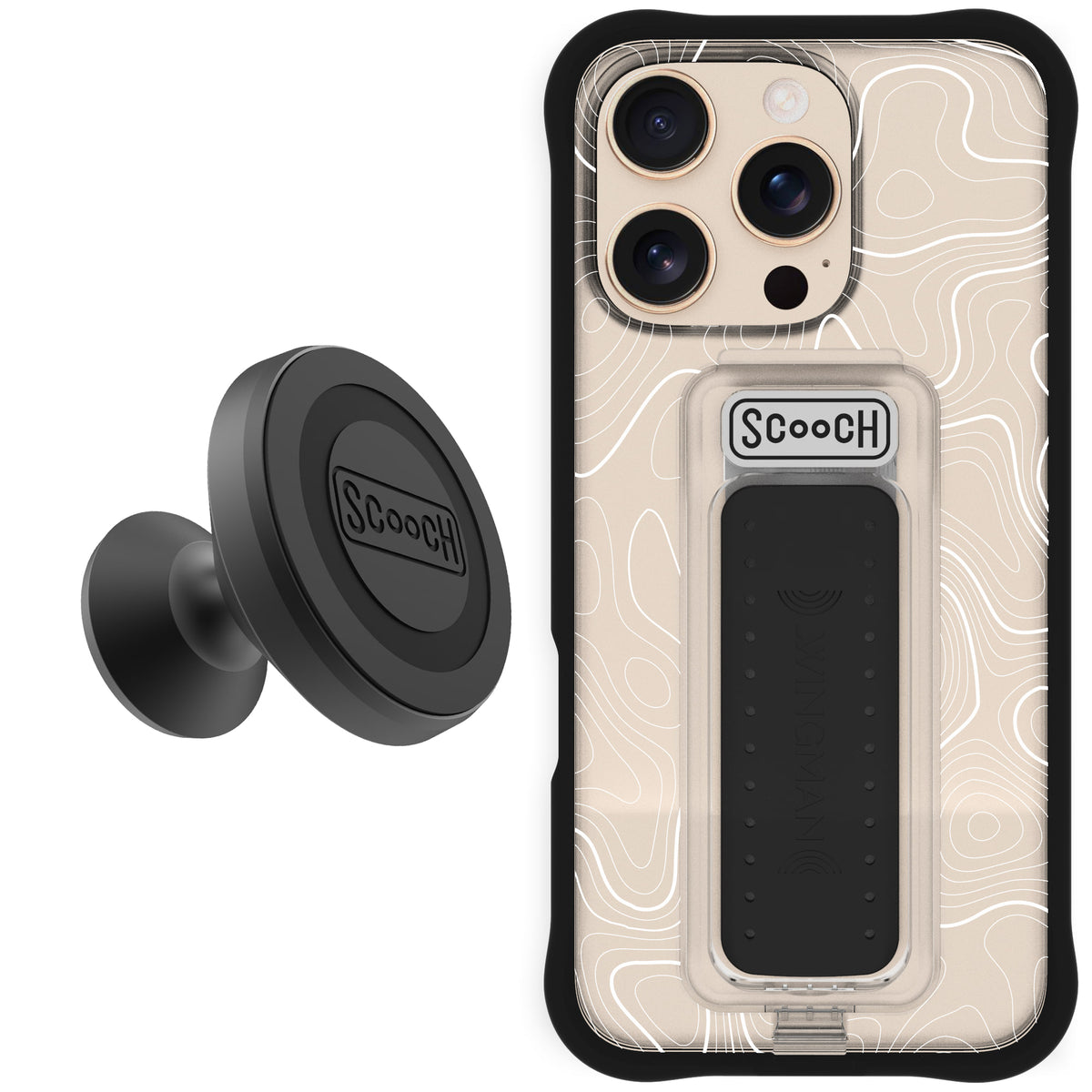 Scooch Wingman Starter Bundle for iPhone 16 Pro in Topography
