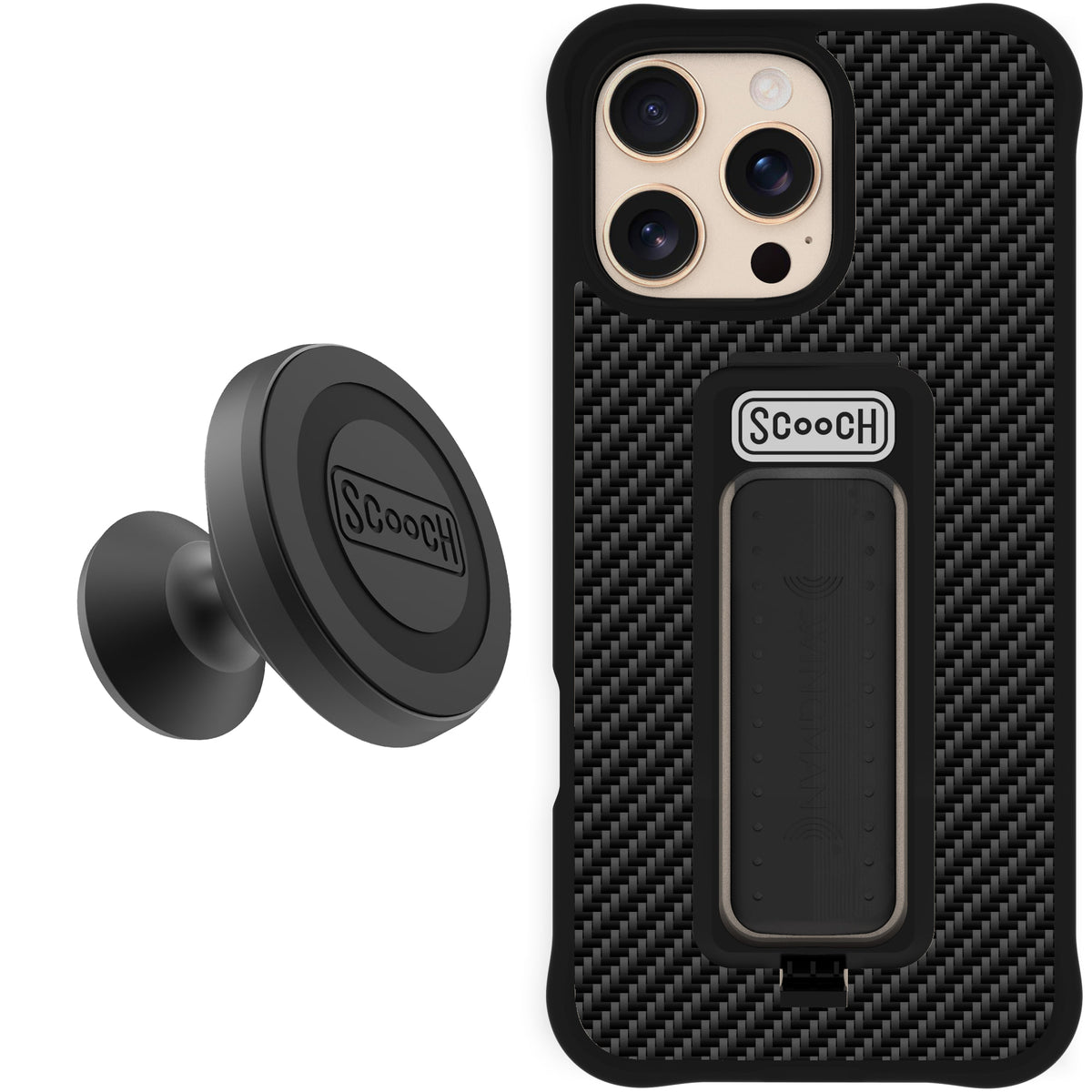 Scooch Wingman Starter Bundle for iPhone 16 Pro Max in Carbon Fiber
