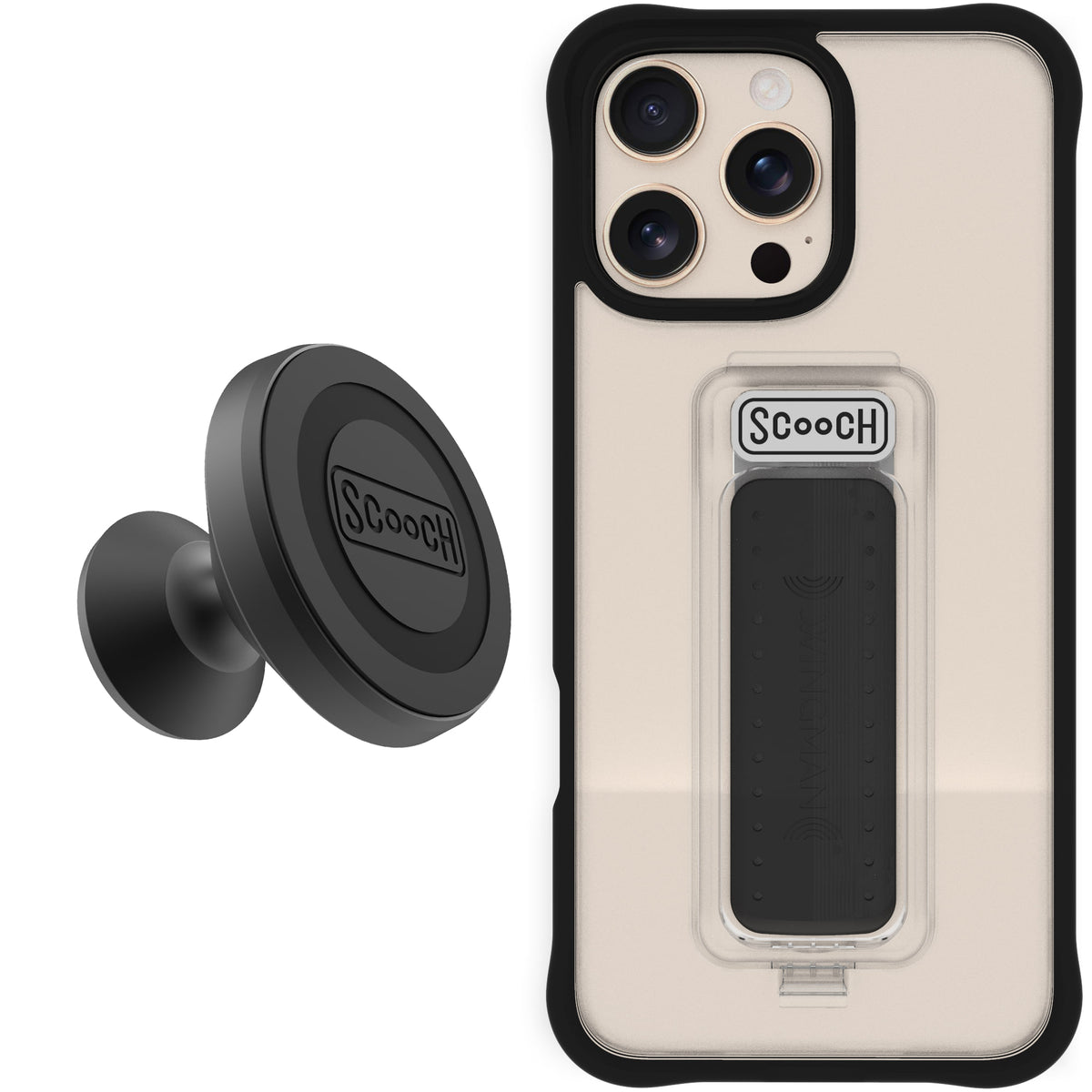 Scooch Wingman Starter Bundle for iPhone 16 Pro Max in Tuxedo Clear