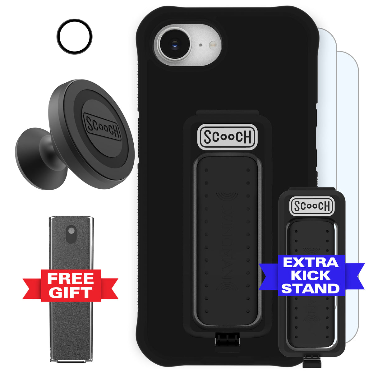 Scooch Wingman Defender Bundle for iPhone 16e in Black