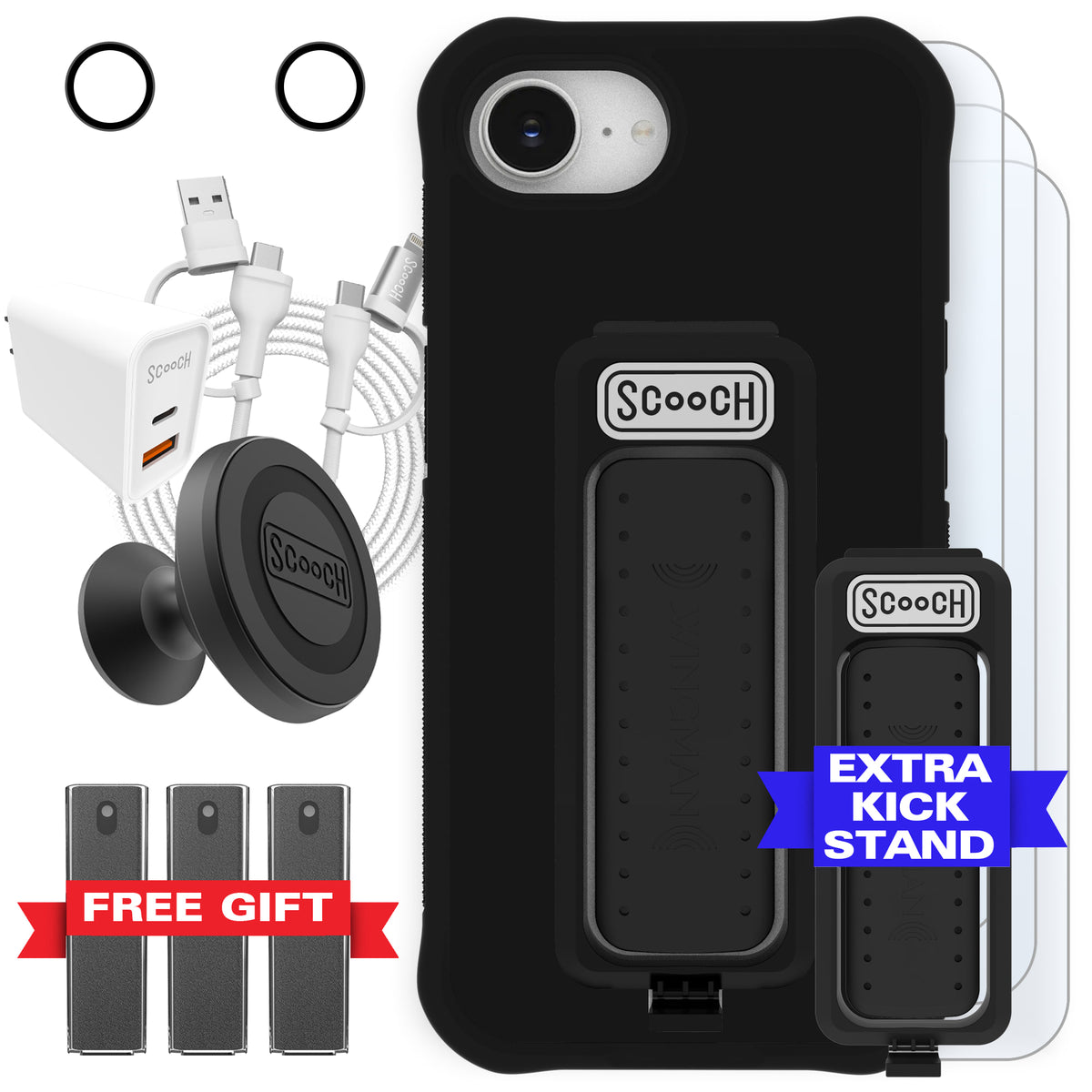 Scooch Wingman Ultimate Bundle for iPhone 16e in Black