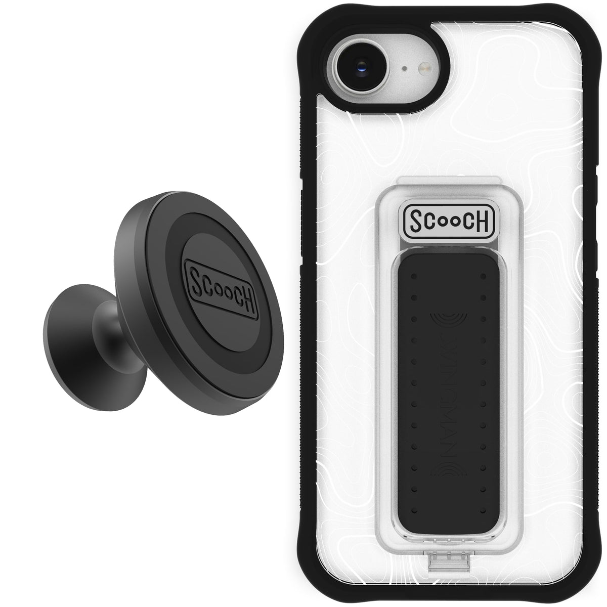 Scooch Wingman Starter Bundle for iPhone 16e in Topography