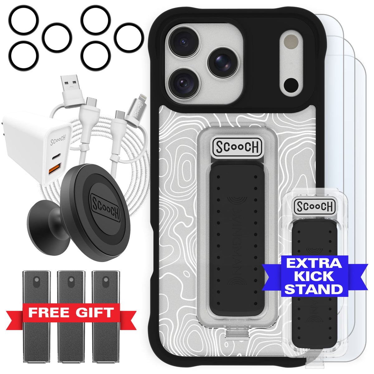 Scooch Wingman Ultimate Bundle for iPhone 17 Pro Max in Topography