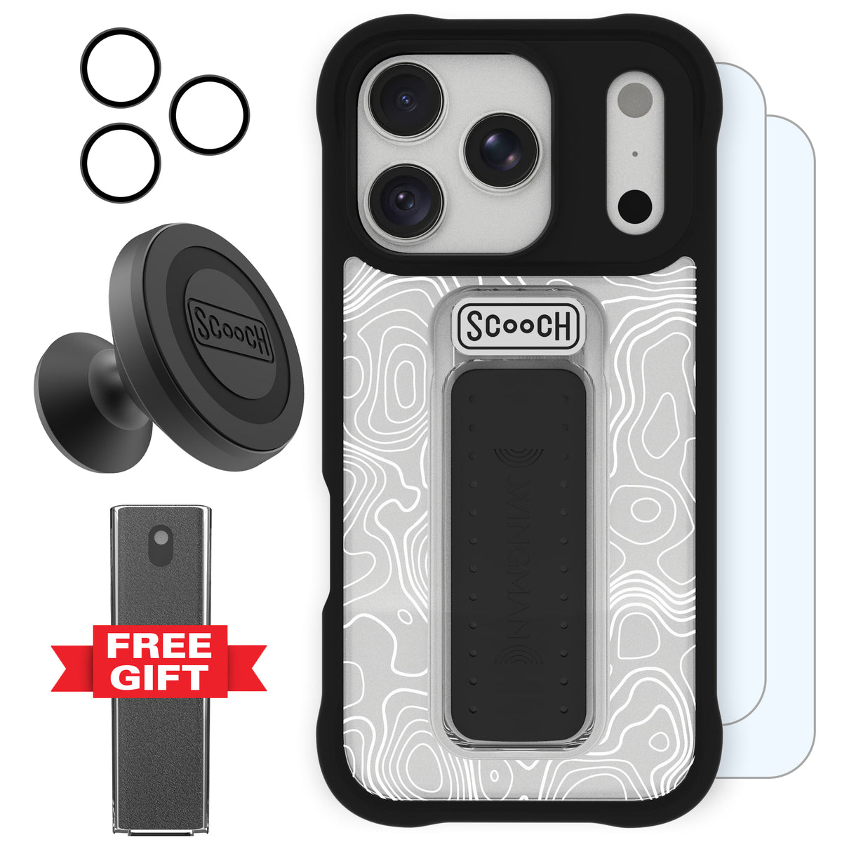 Scooch Wingman Defender Bundle for iPhone 18 Pro in Topography