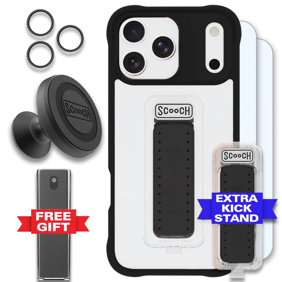 Scooch Wingman Defender Bundle for iPhone 18 Pro Max in Tuxedo Clear