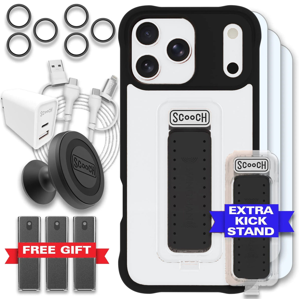 Scooch Wingman Ultimate Bundle for iPhone 18 Pro Max in Tuxedo Clear