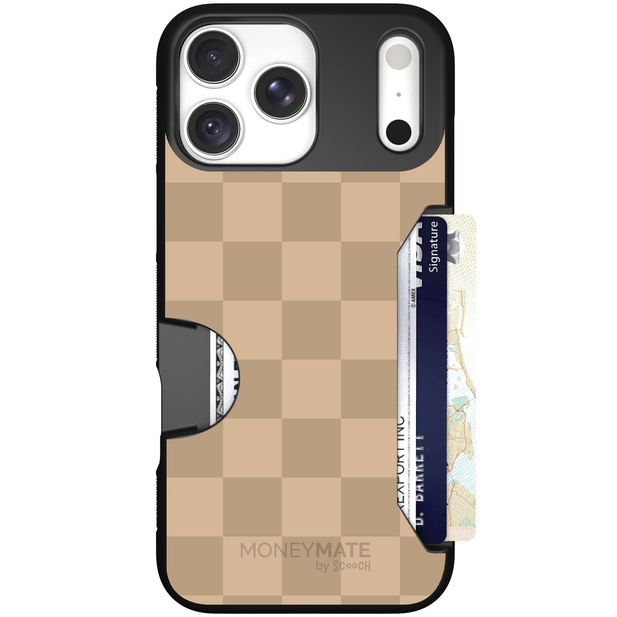 Moneymate Checkered Beige for iPhone 18 Pro Max β case