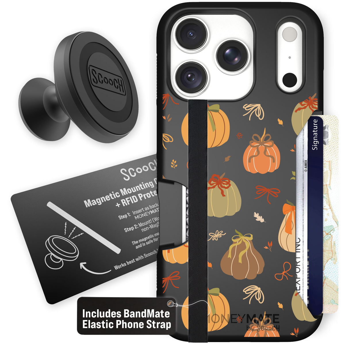Moneymate Pretty Pumpkins for iPhone 18 Pro — Starter Bundle
