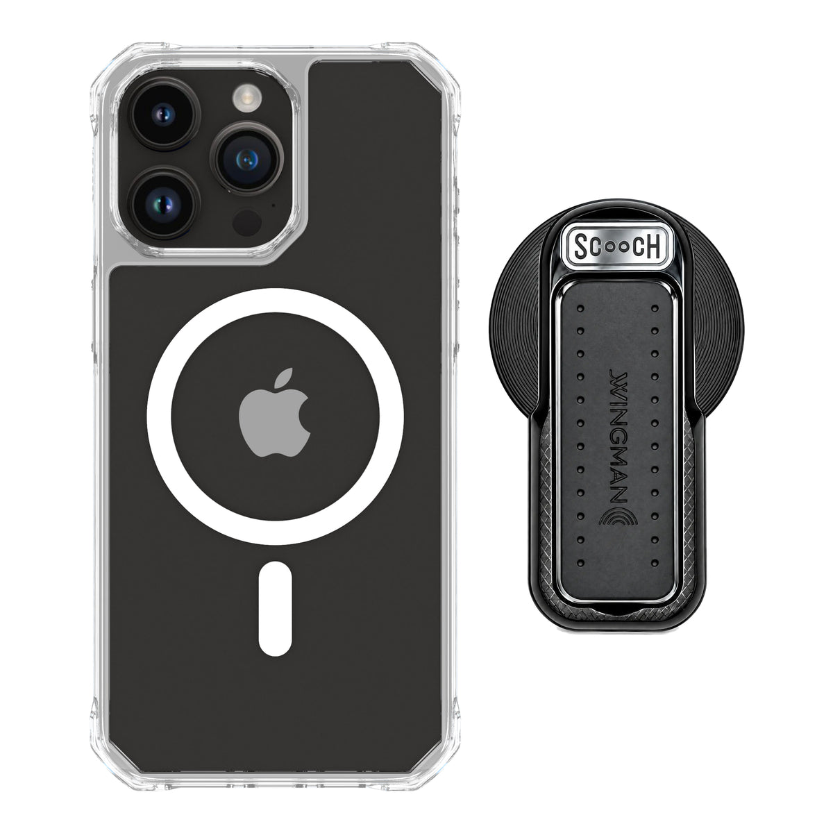 MagCase Clear for iPhone 15 Pro Max with Black Wingback for MagSafe