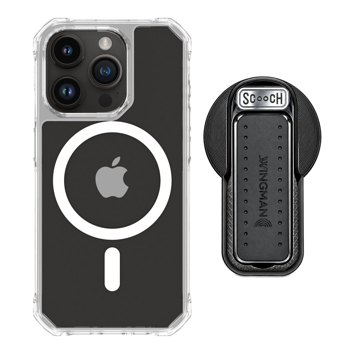 MagCase Clear for iPhone 15 Pro with Black Wingback for MagSafe