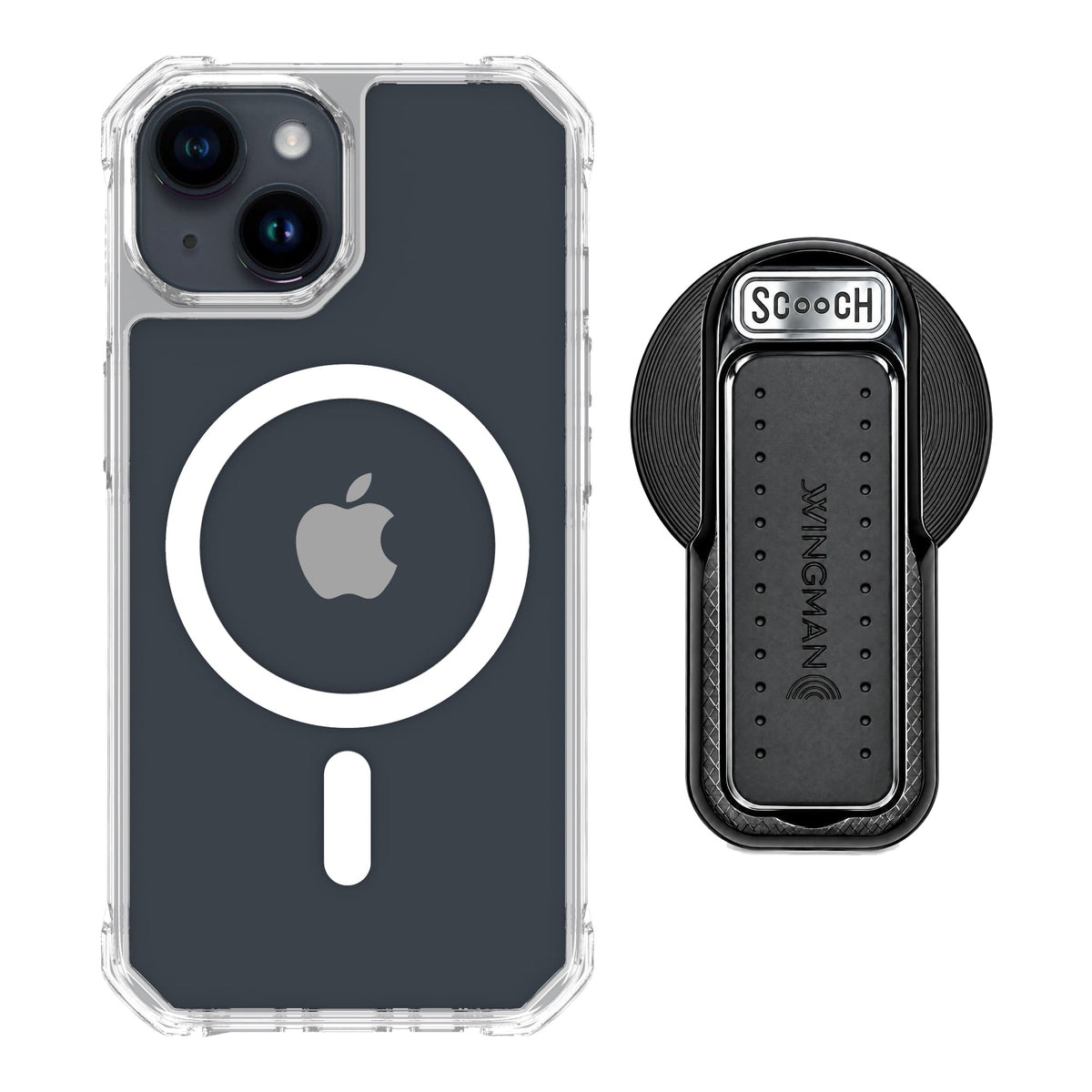 MagCase Clear for iPhone 15 with Black Wingback for MagSafe