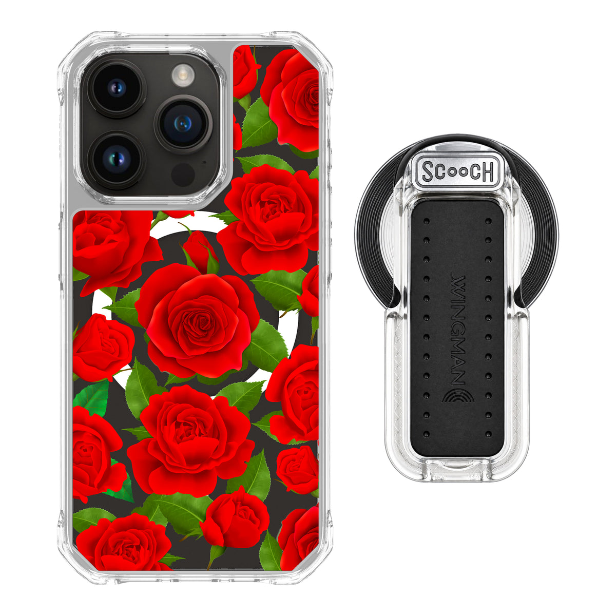 MagCase Rose Garden for iPhone 15 Pro with Clear Wingback for MagSafe