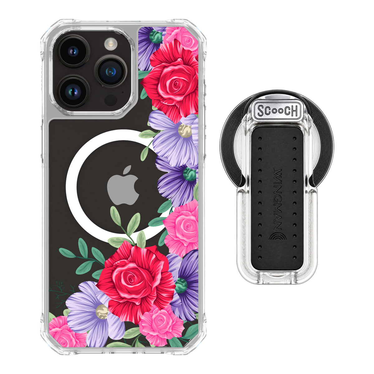 MagCase Spring Blossom for iPhone 15 Pro Max with Clear Wingback for MagSafe
