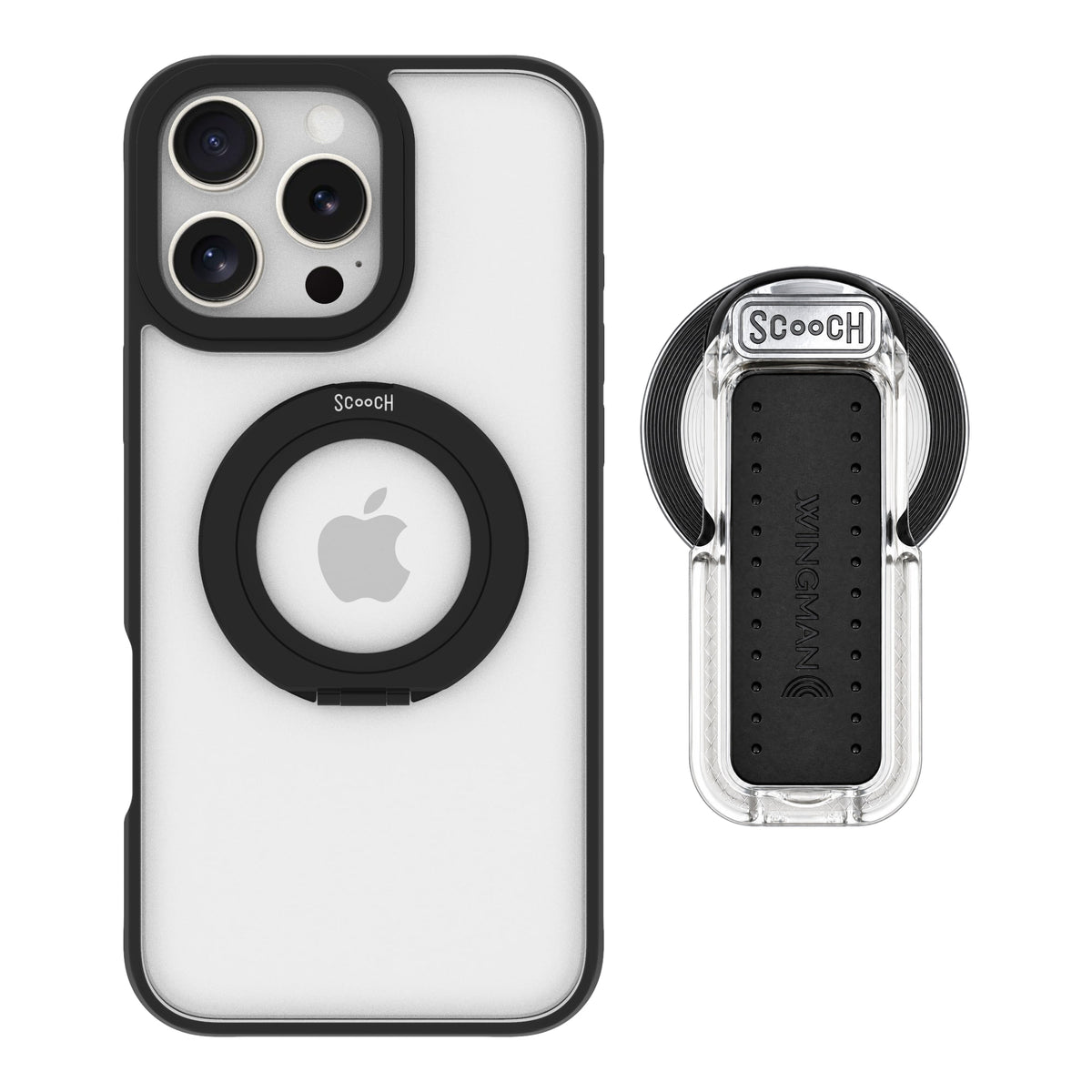 HaloCase Tuxedo Clear for iPhone 16 Pro Max with Clear Wingback for MagSafe