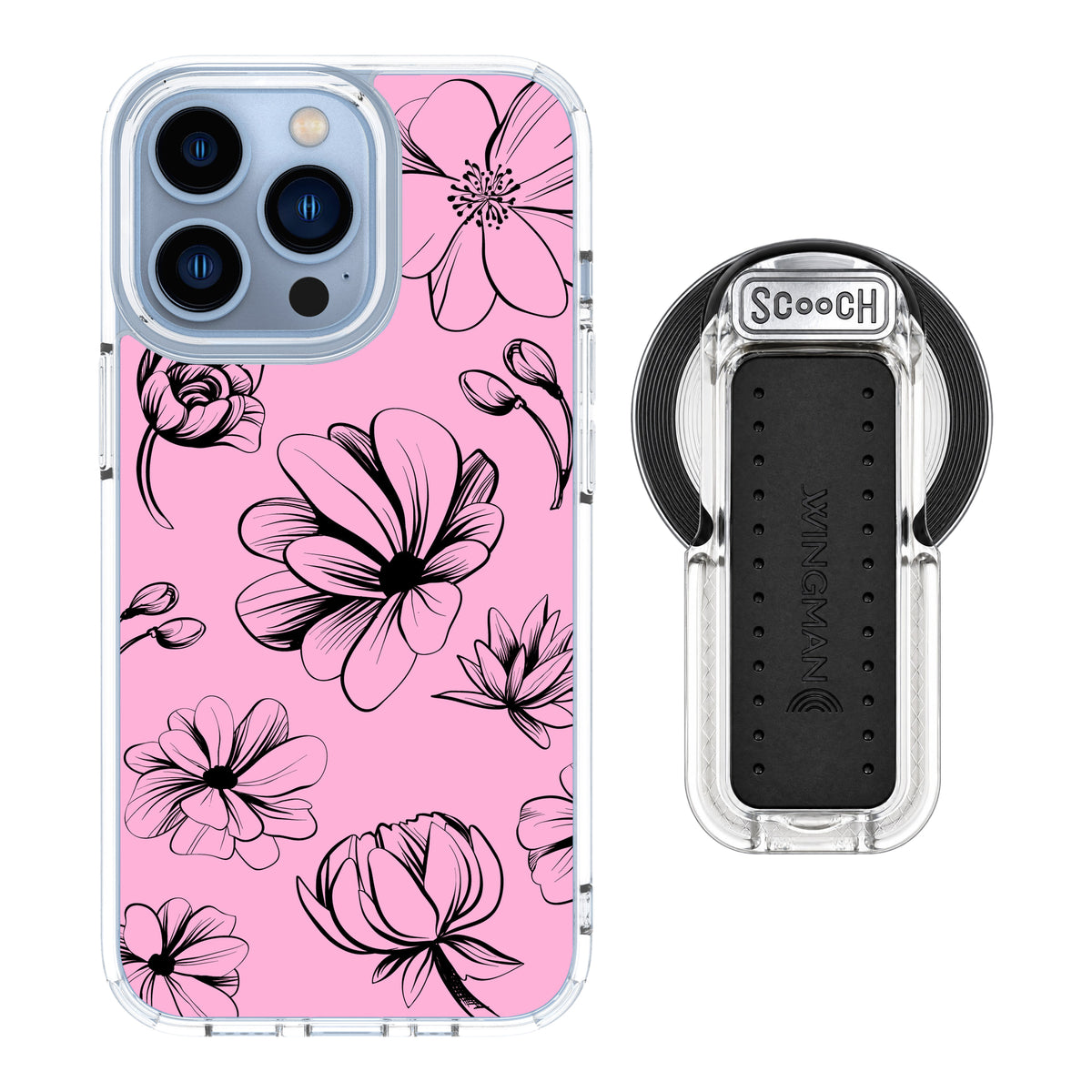MagCase Vintage Flowers for iPhone 13 Pro with Clear Wingback for MagSafe