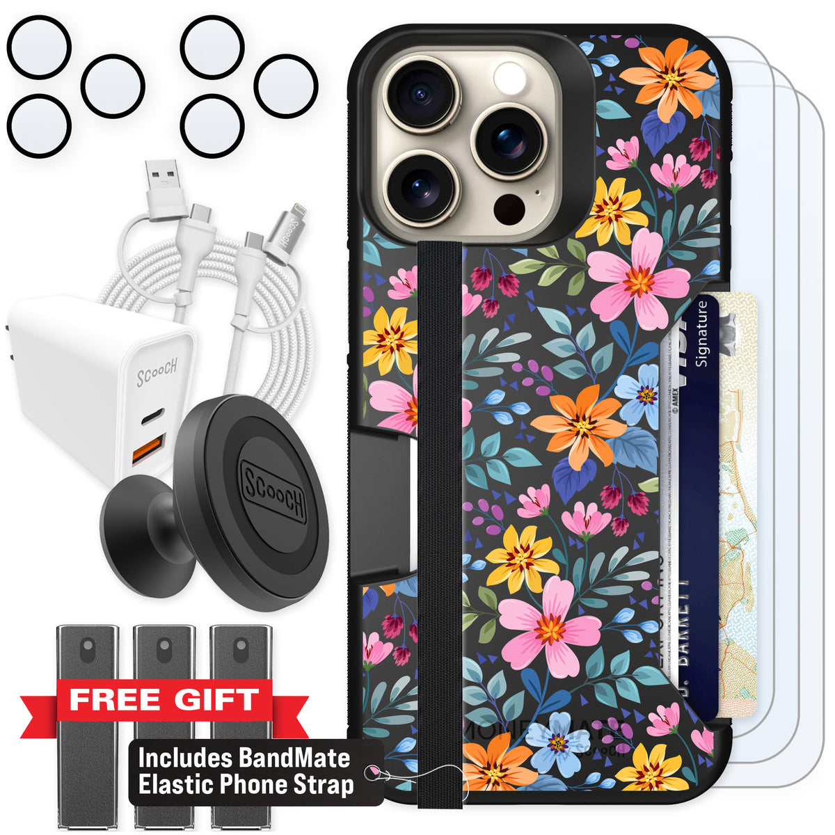 Scooch Moneymate Full Bloom for iPhone 15 Pro Max — Ultimate Bundle