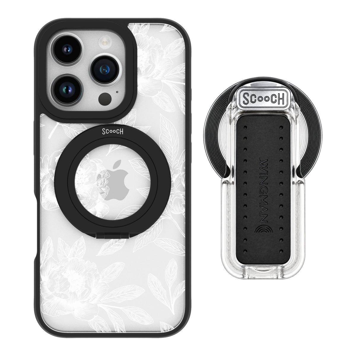 Scooch MagCase Chinoiserie for iPhone 16 Pro — MagSafe Wingback Bundle - Clear