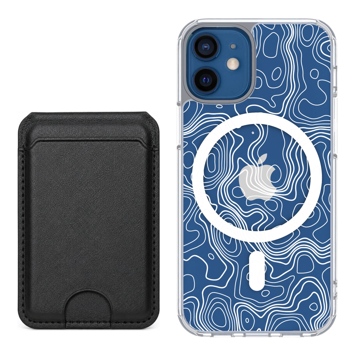 Scooch MagCase Topography for iPhone 12 mini — Black MagWallet Bundle