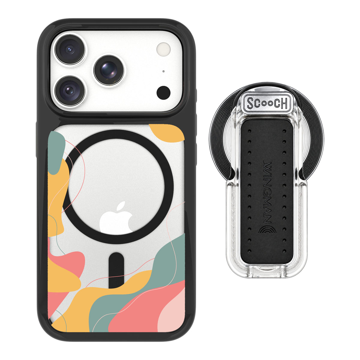 Scooch MagCase Abstract Pastel for iPhone 17 Pro Max — MagSafe Wingback Bundle - Clear