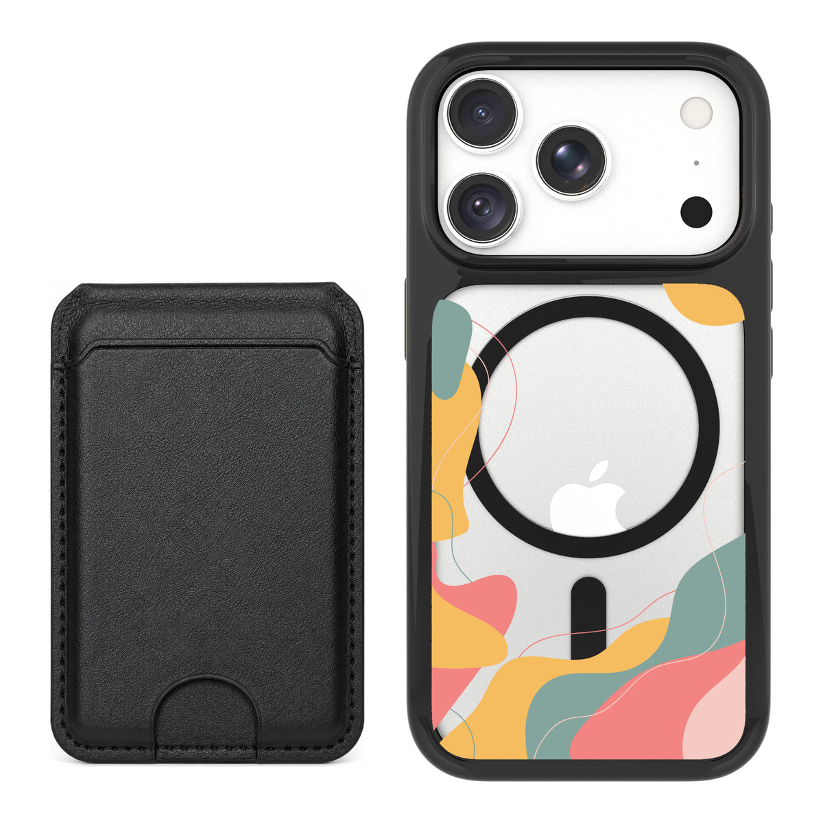 Scooch MagCase Abstract Pastel for iPhone 18 Pro Max — Black MagWallet Bundle