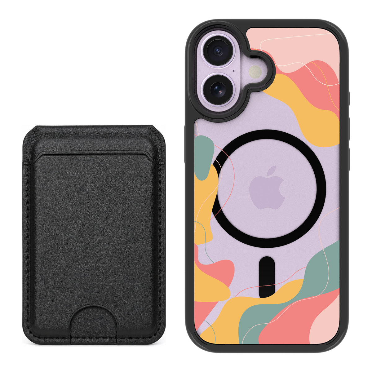 Scooch MagCase Abstract Pastel for iPhone 17 — Black MagWallet Bundle