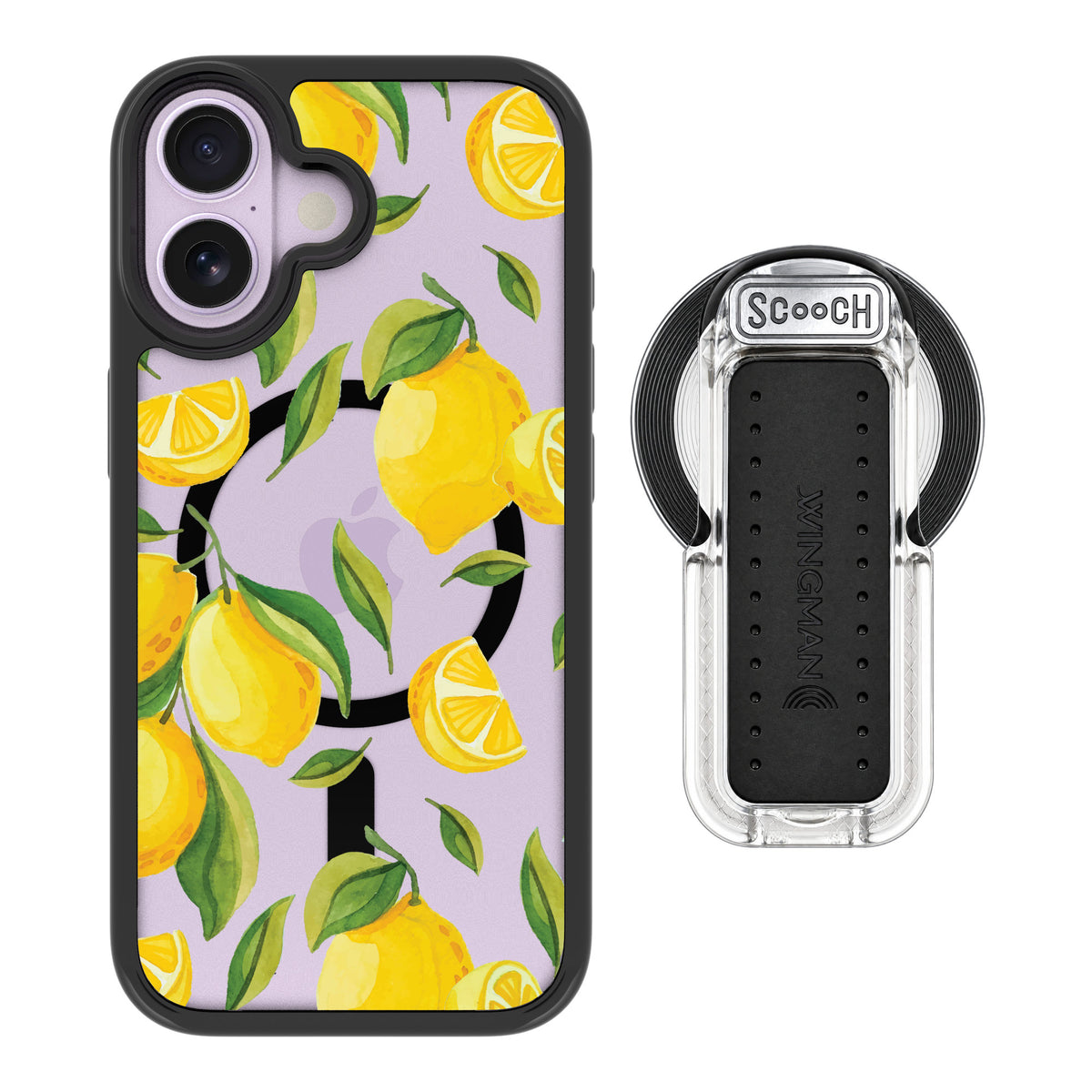 Scooch MagCase Amalfi Lemons for iPhone 17 — MagSafe Wingback Bundle - Clear