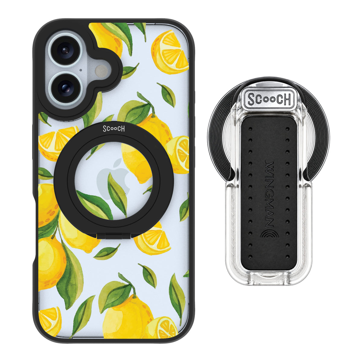 Scooch MagCase Amalfi Lemons for iPhone 16 — MagSafe Wingback Bundle - Clear