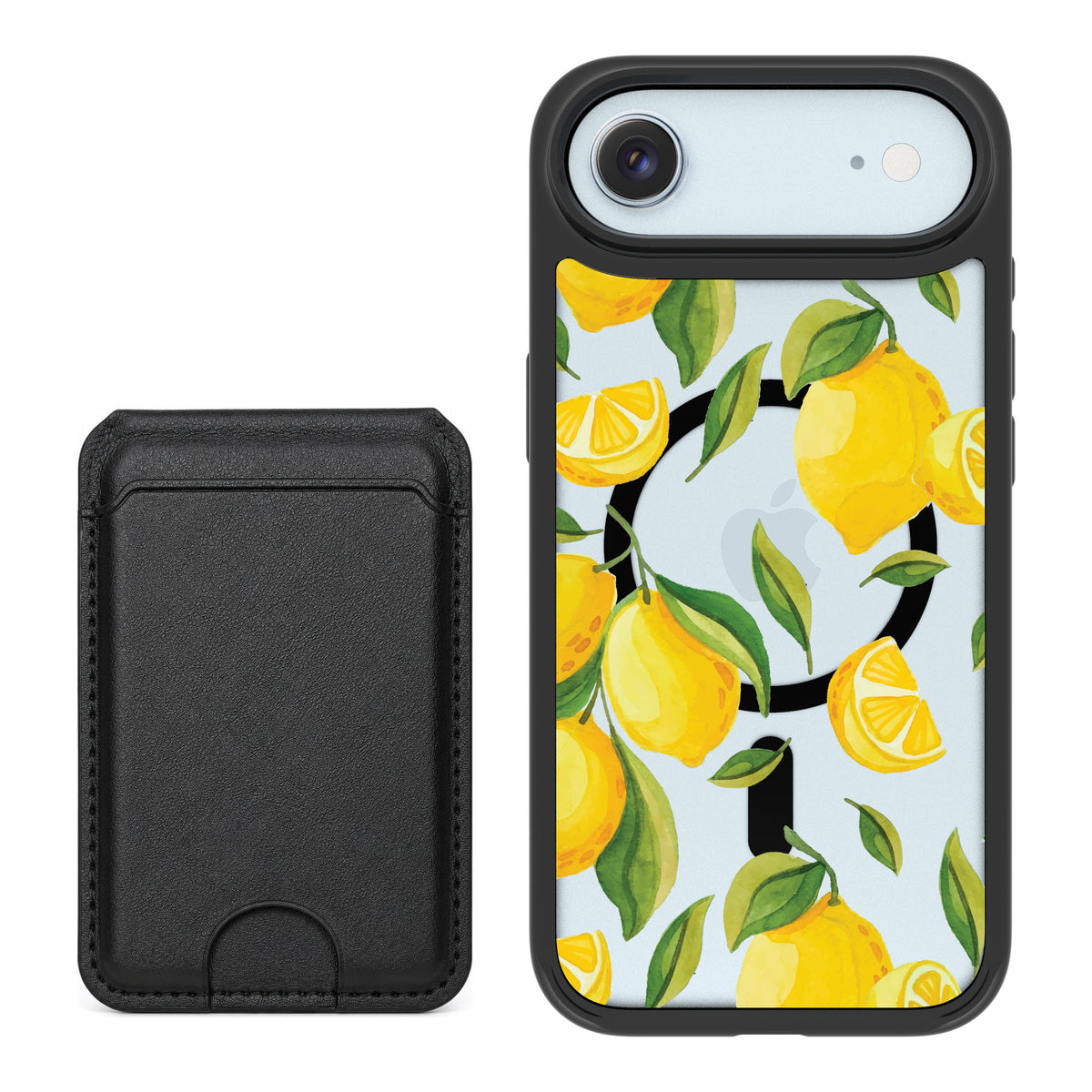 Scooch MagCase Amalfi Lemons for iPhone Air — Black MagWallet Bundle