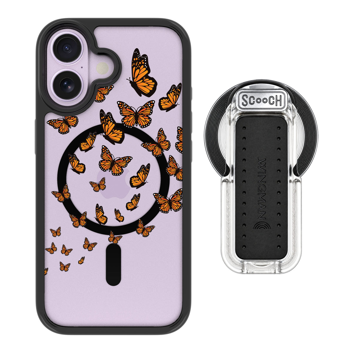 Scooch MagCase Monarch Flight for iPhone 17 — MagSafe Wingback Bundle - Clear