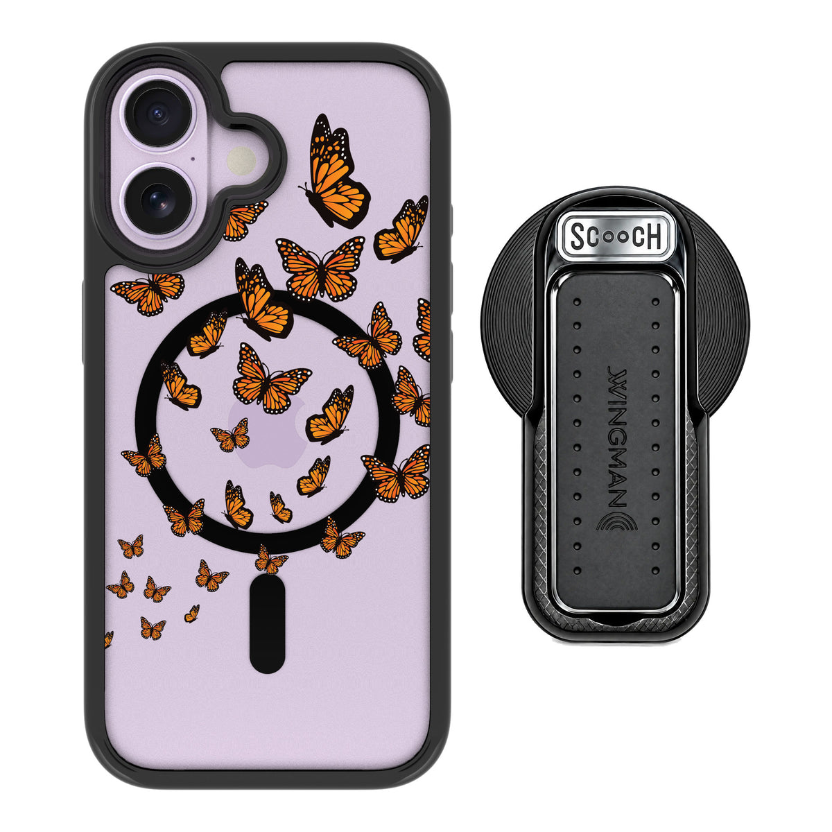 Scooch MagCase Monarch Flight for iPhone 17 — MagSafe Wingback Bundle - Black