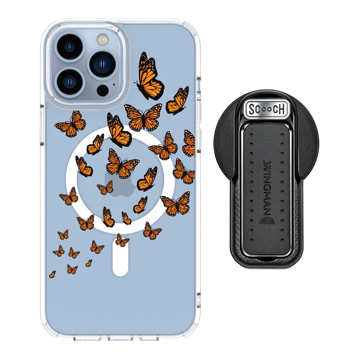 Scooch MagCase Monarch Flight for iPhone 13 Pro Max — MagSafe Wingback Bundle - Black