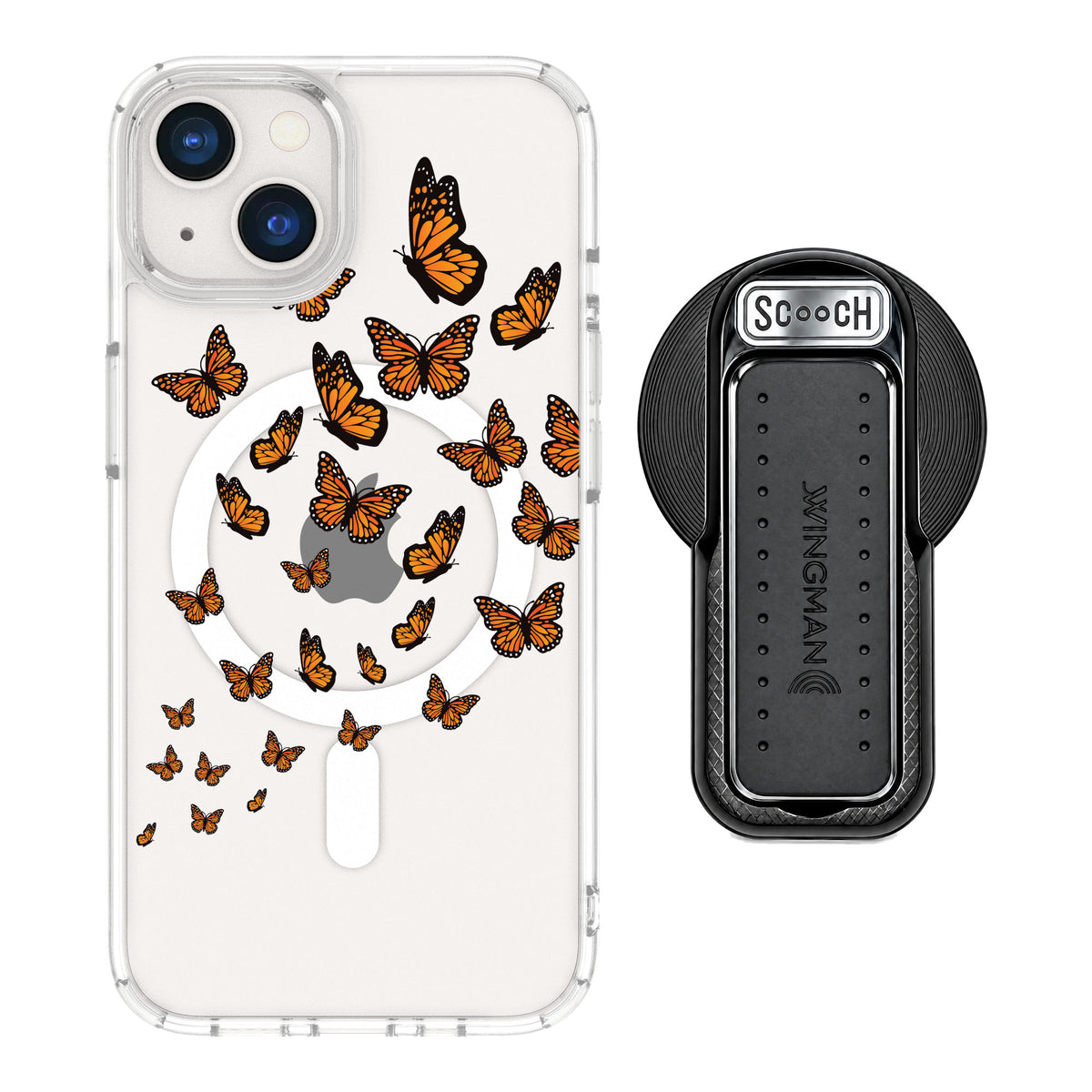 Scooch MagCase Monarch Flight for iPhone 13 — MagSafe Wingback Bundle - Black