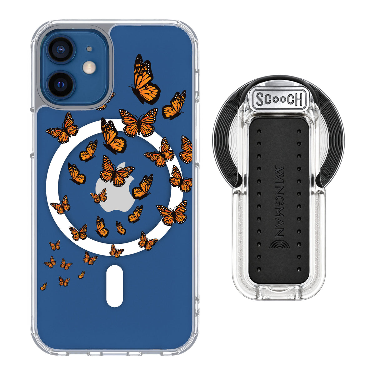 Scooch MagCase Monarch Flight for iPhone 12 mini — MagSafe Wingback Bundle - Clear