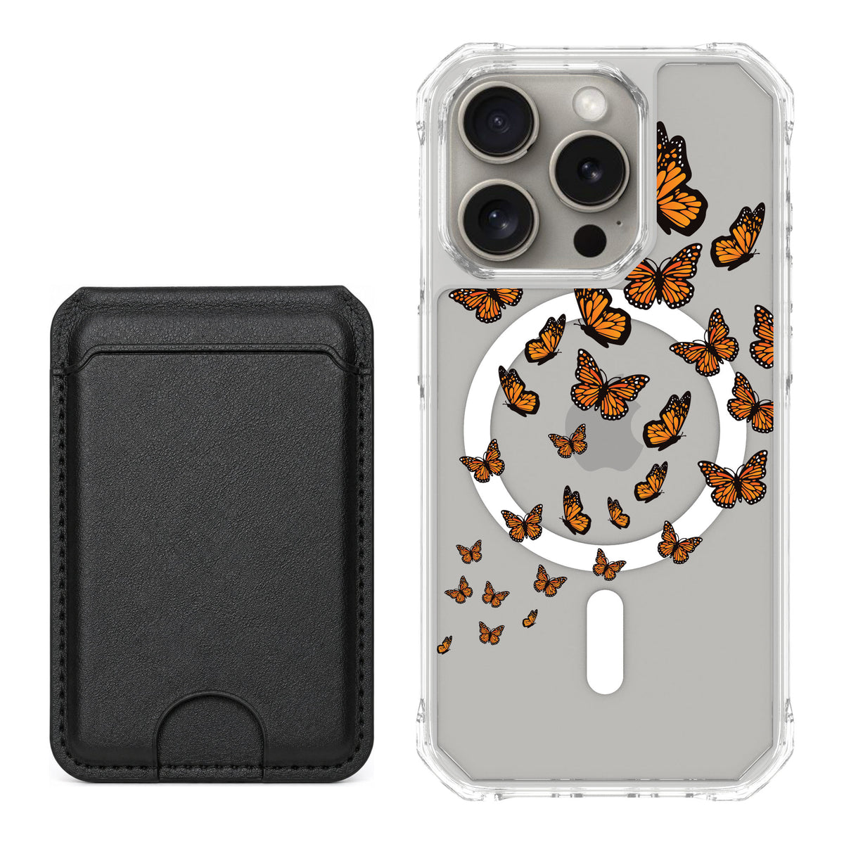 Scooch MagCase Monarch Flight for iPhone 15 Pro — Black MagWallet Bundle
