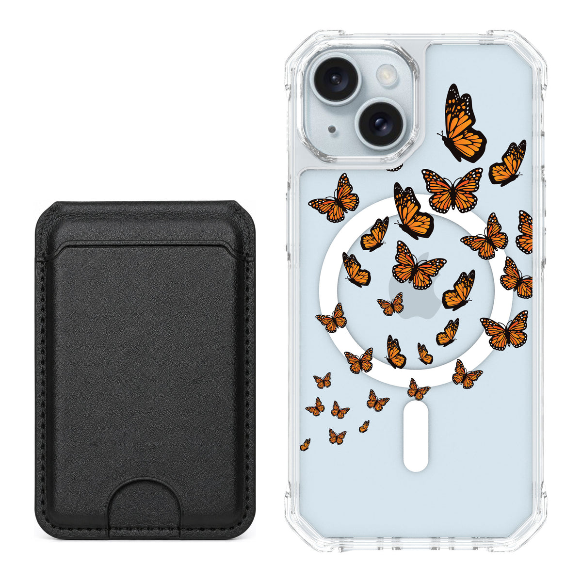 Scooch MagCase Monarch Flight for iPhone 15 — Black MagWallet Bundle